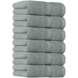 Utopia Towels 6 Pack Premium Hand Towels Set, 16 by 28 inches, 100% Ring Spun Cotton, Ultra Soft and Highly Absorbent 600GSM Towels for Bathroom, Gym, Shower, Hotel, and Spa, Cool Grey