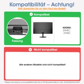 3IDEE VESA Adapter Compatible with Koorui Monitor (24N5C) - VESA Mount 75 x 75 mm - For Monitors without VESA Connection - for Mounting on a Monitor or Wall Mount
