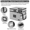 Fireproof Document Box with Lock, 2-Layer File Box Storage Organizer