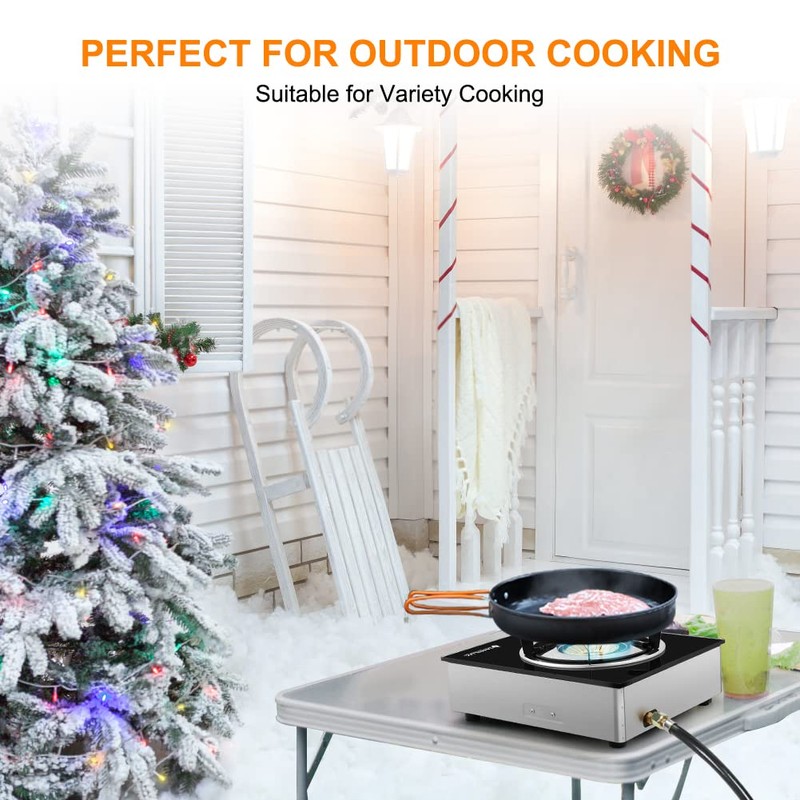 Camplux Propane Stove with Auto Ignition, Single Burner Propane Stoves