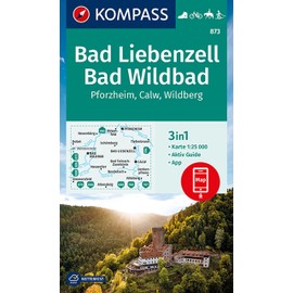 KOMPASS Wanderkarte 873 Bad Liebenzell, Bad Wildbad 1:25.000: 3in1 Wanderkarte mit Aktiv Guide inklusive Karte zur offline Verwendung in der KOMPASS-App. Fahrradfahren. Reiten. Langlaufen.