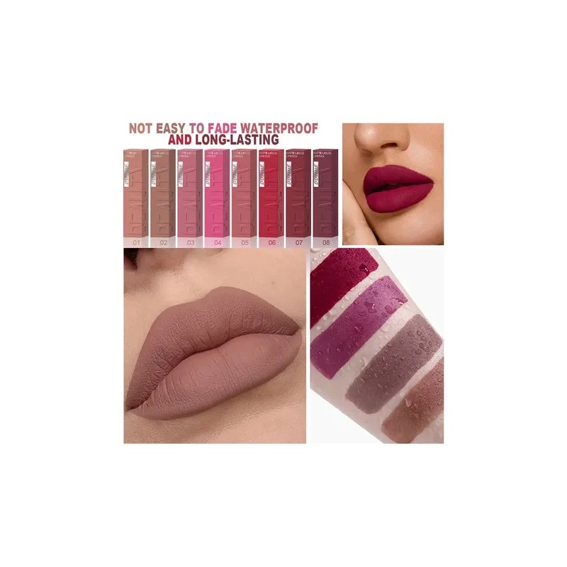 Dunuf 1pc Brillo De Labios Mate Y A Prueba De