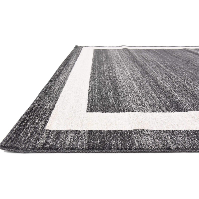 Unique Loom Del Mar Collection Contemporary Transitional Black Square Rug