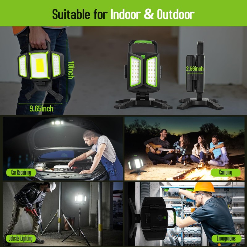 SYLSTAR 30W Rechargeable Work Light, 3000LM Magnetic LED Work Light