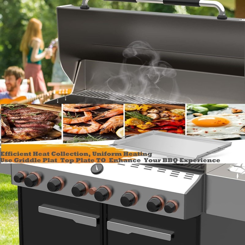 Stainless Steel Seasoning Cooking Griddle, Flat Top Plate Insert with