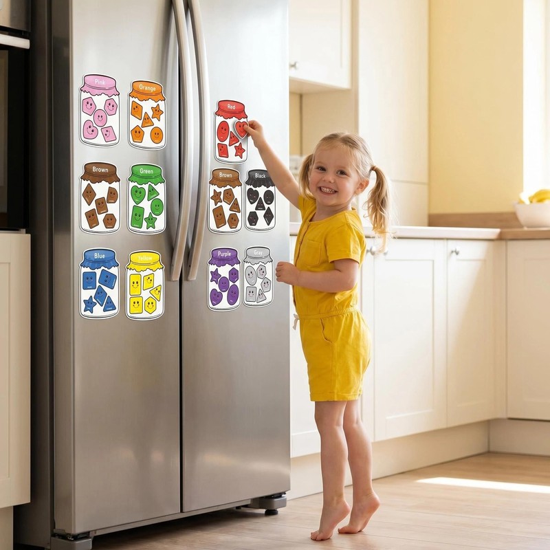 Magnetic Colour Sorting,10 Pcs Fridge Magnets with 50 Vibrant Learning