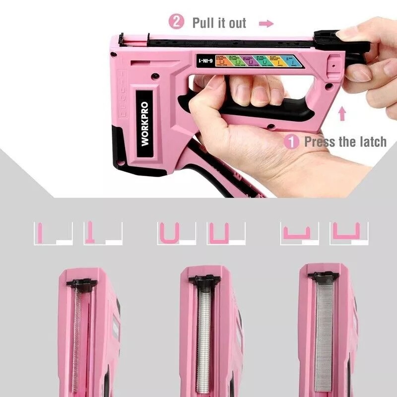 WORKPRO 6-in-1 Staple Gun Manual Brad Nailer w/4000PCS Staples Stapler