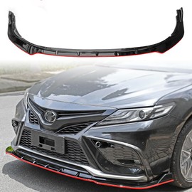 HHENGYISOUL Front Bumper Lip Fit for Toyota Camry 2021-2023 Facelift SE XS,3 PCS Front Bumper Lip Body Kit Spoiler Compatible with 2021-2023 Toyota Camry Facelift SE XS Front Splitter, Red