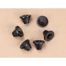 Unbranded 6 PCS Black Rubber Side Cover Grommets Cap For Harley Touring Electra Road Glide