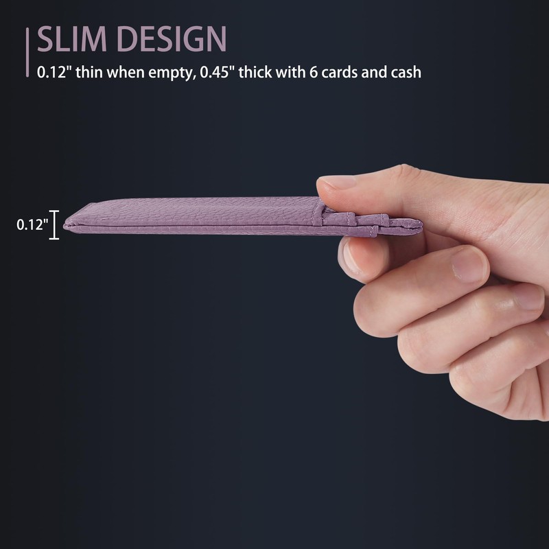 Travelambo Slim Wallet Front Pocket Minimalist Leather RFID Blocking Medium