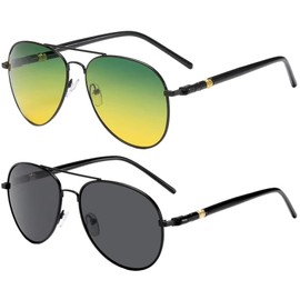 TYXHXTF 2 Pieces Polarized Sunglasses For Men/Women,UV400 Protection Polarised Sunglasses,Sport Mens Womens For Sunglasses,Sunglasses Mens,Aviator Sunglasses Men'S For Cycling Driving