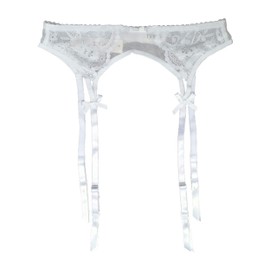 TVRtyle Women’s White Lace Metal Clips Sexy Garter Belts for Stockings S512 (White, Large)