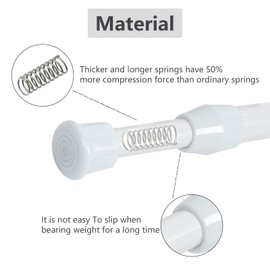 4 Pack Curtain Rod Adjustable 24-40 Inches, White Shower Curtain Rod Expandable Spring Loaded Tension Rods for Window, Bathroom, Cupboard, Kitchen