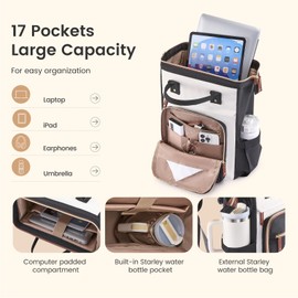 LOVEVOOK Laptop Backpack for Women Work Bag with Large Capacity Cup Side Pocket, 15.6 Inch Waterproof Computer Backpacks Purse, College Bookbag for School, Business, Teacher, Travel