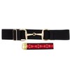 Dielianyi 1.5-inch Elastic Equestrian Belt Bit Buckle Leather Key Strap