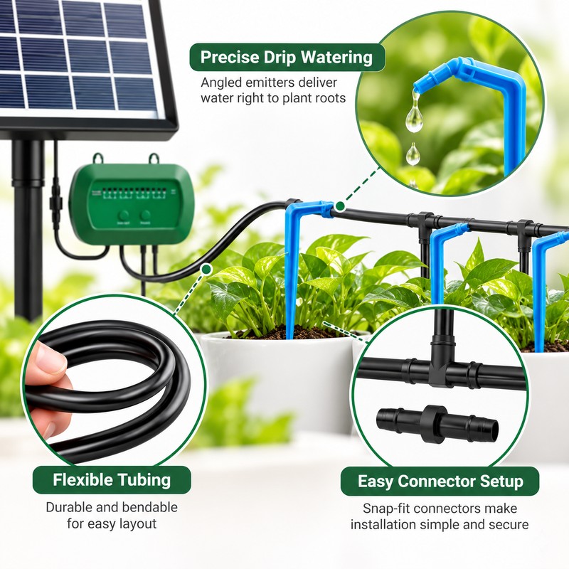 Solar Automatic Watering Kit for Potted Plants – 6V 2W