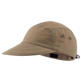 Decentron Mens Outdoor Sports Hat with Neck Flap Hiking Fishing Cap Visor Beach Sun Hat Baseball Cap Sun Shade Cap Dark Khaki