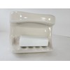 Beige Bone Almond Ceramic Soap Dish Tray Cloth Bar Washcloth