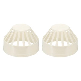 PATIKIL 2 Pcs PVC Drain Pipe Vent Cap, 8 Inch Vent Pipe End Cap Cover Roof Round Chimney Air Vent Covers for DWV Pipe Fitting Ventilation Exhaust System, White