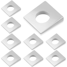 Blulu 10 Pcs 1/2" Square Beveled Washer, 1-1/8" x 1-1/8" Wedge Washers Metal Shims for Leveling Carbon Steel Galvanized 2mm to 6.6mm Thick for Shim Leveling