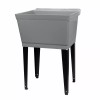 Tehila Grey 19 Gallon Utility Sink with Black Legs and