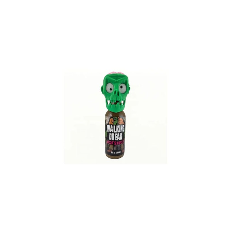 Walking Dread Hot Sauce with Zombie Head Topper, Verde Style,