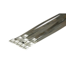 Pro Tie Heavy Duty Wide Stainless Steel Cable Ties for Indoor and Outdoor Use, 316 Marine Grade Stainless Steel | 20.4-Inch, 100 lbs. Tensile Strength, 25-Pack (PN: SS20HDW25)