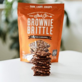 Sheila G's Brownie Brittle Low Calorie, Sweets & Treats Dessert, Healthy Chocolate, Thin Sweet Crispy Snack - Rich Brownie Taste with a Cookie Crunch - Salted Caramel, 5 Ounce (Pack of 6)