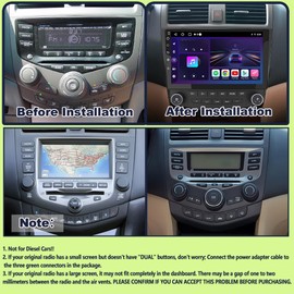 Pyniro 2G+64G Car Radio Stereo for Honda Accord 2003-2007 Left Hand Drive Vehicles 10.1 Inch Android 13Head Unit Touchscreen with CarPlay Android Auto Bluetooth GPS Navigation with Rear Camera