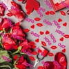 mdgfge 200Pcs Valentine's Day Heart Confetti Red Lips Paper Confetti