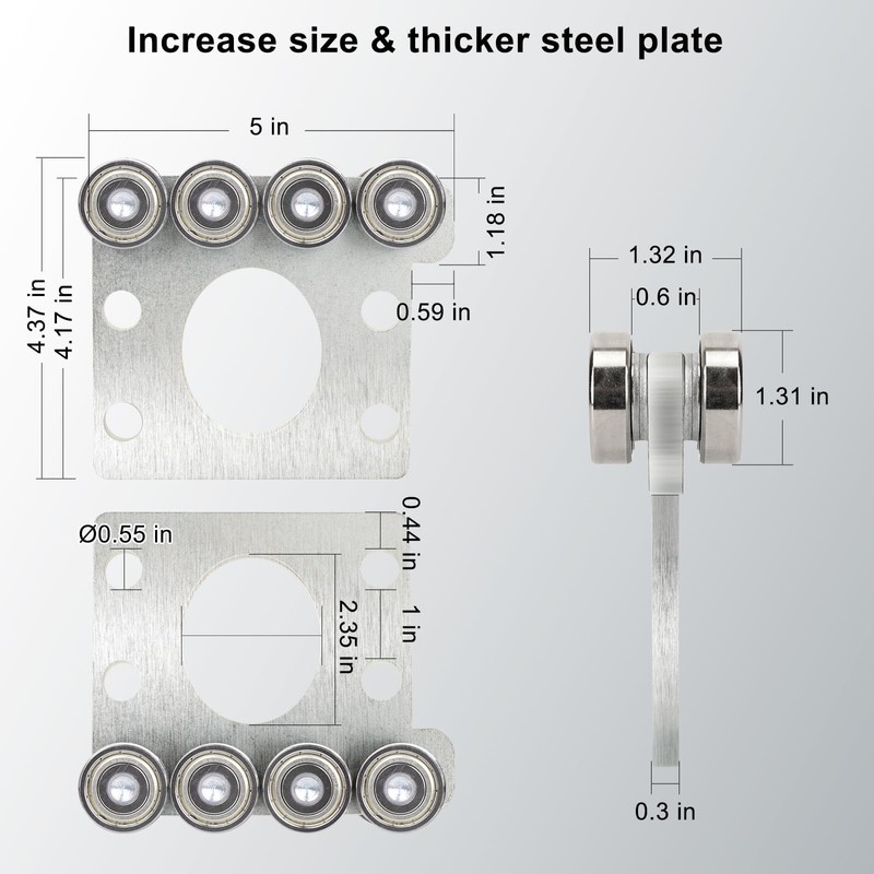 8 Wheels Trolley Assembly Compatible Unistrut 1-5/8"Wide & Taller Strut