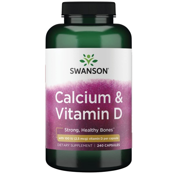 Swanson Calcium Citrate Calcium Carbonate Complex with Vitamin D Bone Muscle Nerve Health Blood Pressure Immune System Support Mineral Supplement 240 Capsules (Caps)