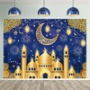 Eid Mubarak Decorations Backdrop Blue Happy Ramadan Mubarak Photography Background