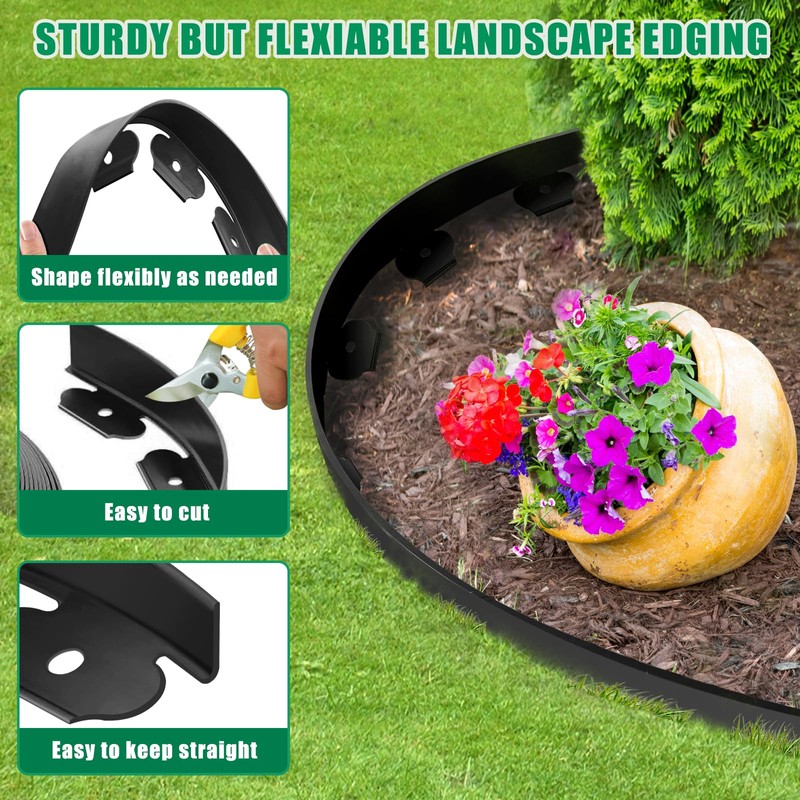 YUYIUS Landscape Edging - Garden Edging Border 40FT 2IN Tall