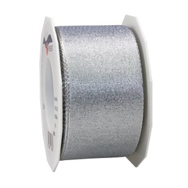 C.E. Pattberg WIEN Gift Ribbon in Silver, 22 yards of Metallic Mesh Ribbon for Gift Wrapping, 2.4 inches width, Accessories for Decoration & Handicrafts, Ribbon for Presents, for every occasion