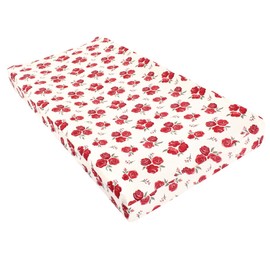 Hudson Baby Unisex Baby Changing Pad Cover, Red Rose, One Size