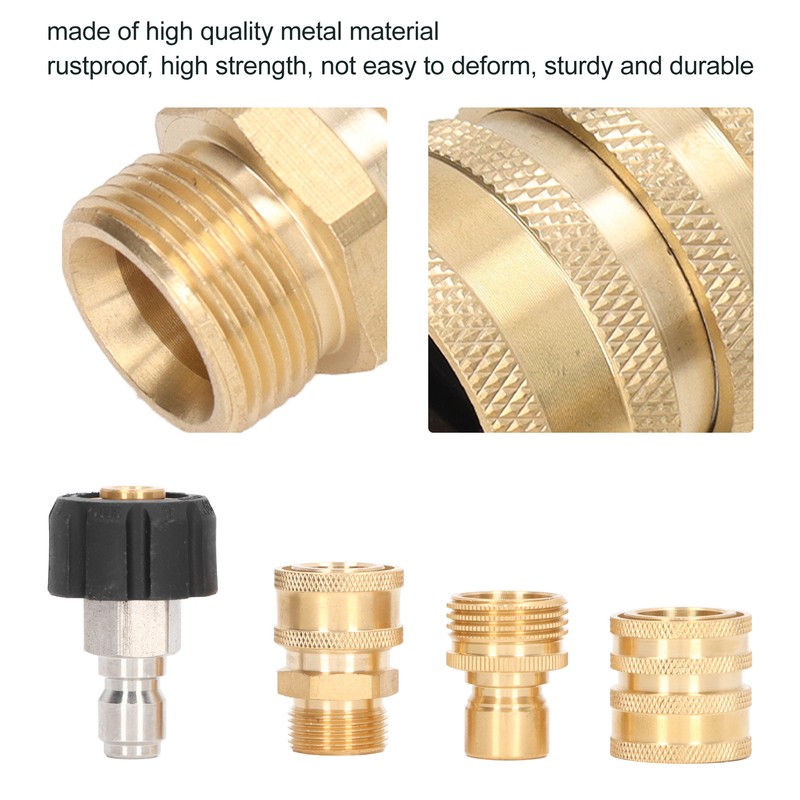 8pcs Pressure Washer Adapter Set Quick Coupler Fittings Metal Quick