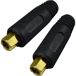 RIVERWELD TIG Welding Cable Panel Connector Socket EDKL10-25 200Amp with Black Colour Dinse-Style Quick Fitting Pack of 2