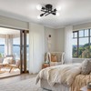 SunRider Industrial 4-Light Semi Flush Mount Ceiling Light Fixture, Modern