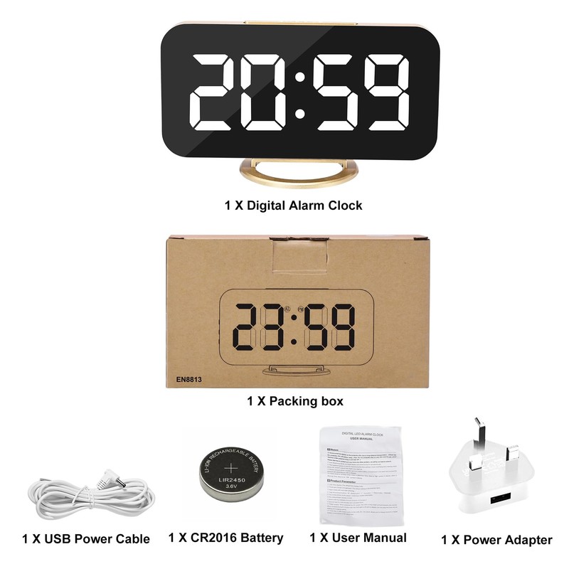 U-picks Digital Alarm Clock, 6.5" Large LED Display with Brightness