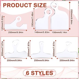 Frienda 6 Pcs Charcuterie Board Template Acrylic Router Template Cutting Board Template for Woodworking Thick Handle Template with 3 Pens Angled Curvy Stencils Guide Tools for Kitchen(Stylish)