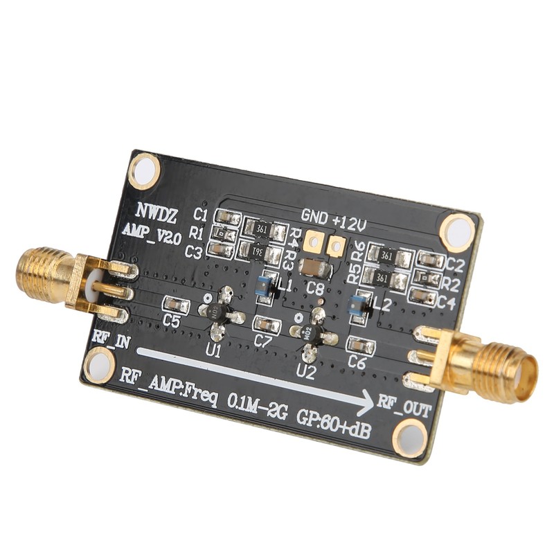 LNA 0.1M‑2G RF Wideband Amplifier 60dB High Gain Low Noise