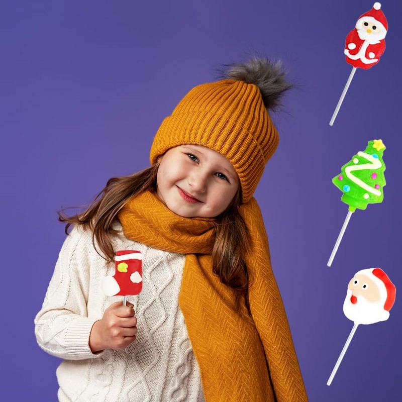 Fruidles Christmas Lollipop, Santa Clause, Christmas Tree, Candy Canes Lollipops,