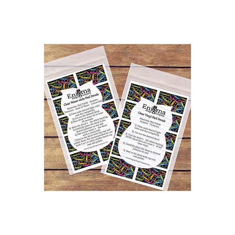 Retro 80's Cassettes Pattern Clear Water-Slide Nail Designs