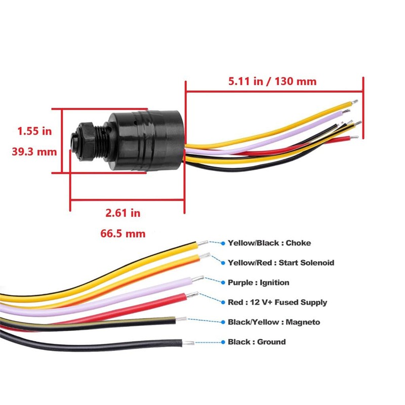 87-88107A5 87-88107 6 Wire Push to Choke Boat 3 Position