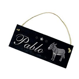 Slate Sign with Engraving – Donkey – Name of Your Choice 22 x 8 cm