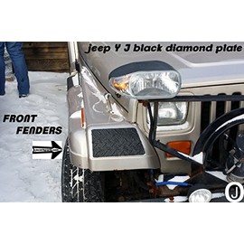 Fits with JEEEP YJ Black Diamond Plate Front Fender Covers