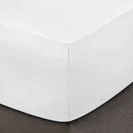 INDUS TEXTILES Fitted Sheets - 100% Egyptian Cotton - 200 Thread Count - 40cm Depth - White - Double