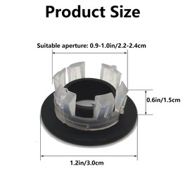 Hayaww 4 Pieces Round Overflow Cover, Sink Overflow Ring, Sink Overflow Cover, Sink Overflow Ring, Sink Overflow Rings, Sink for Bathroom, Kitchen, Sink Hole (Black)