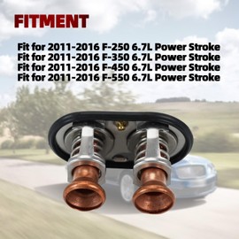 Engine Coolant Thermostat with Gasket Compatible with Ford 2011 2012 2013 2014 2015 2016 F150 F250 F350 F450 6.7L Power Stroke 91℃ 93℃